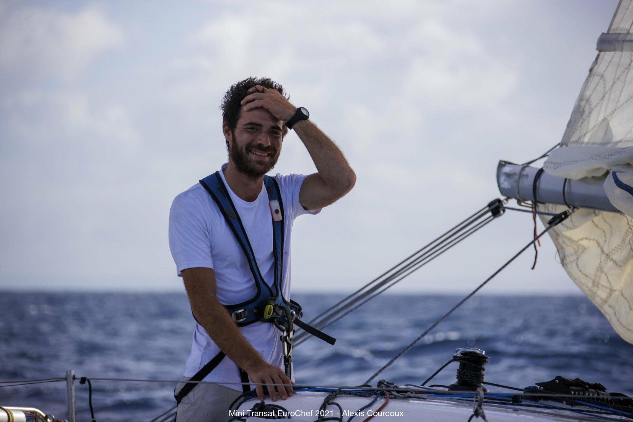 Arrivée en Guadeloupe de Benjamin lors de la Mini Transat Eurochef 2021